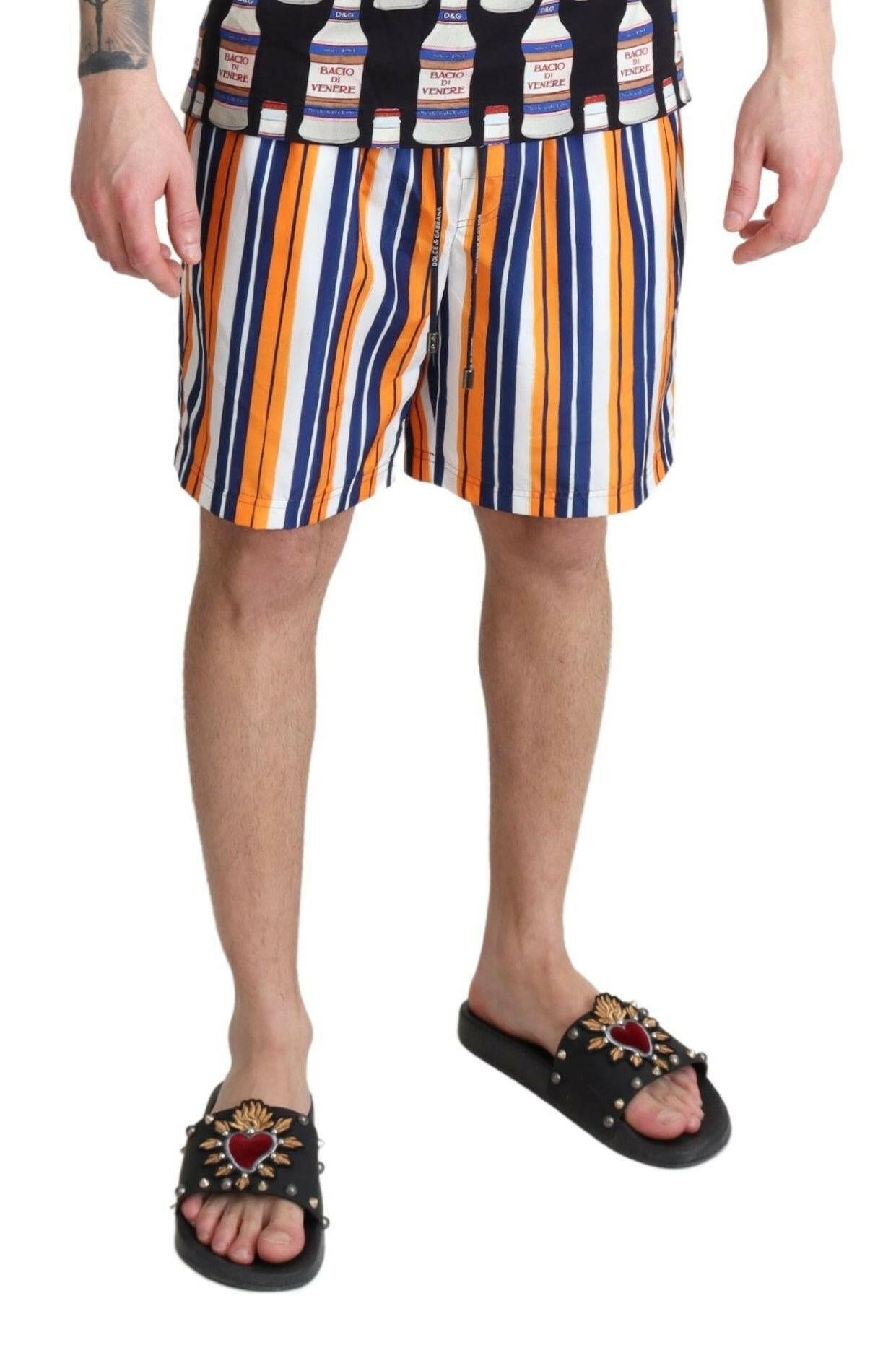 Dolce & Gabbana Multicolor Striped Beachwear Swimshorts -   -  Dolce & Gabbana. Dolce & Gabbana Multicolor Striped Beachwear Swimshorts -   -  Dolce & Gabbana.