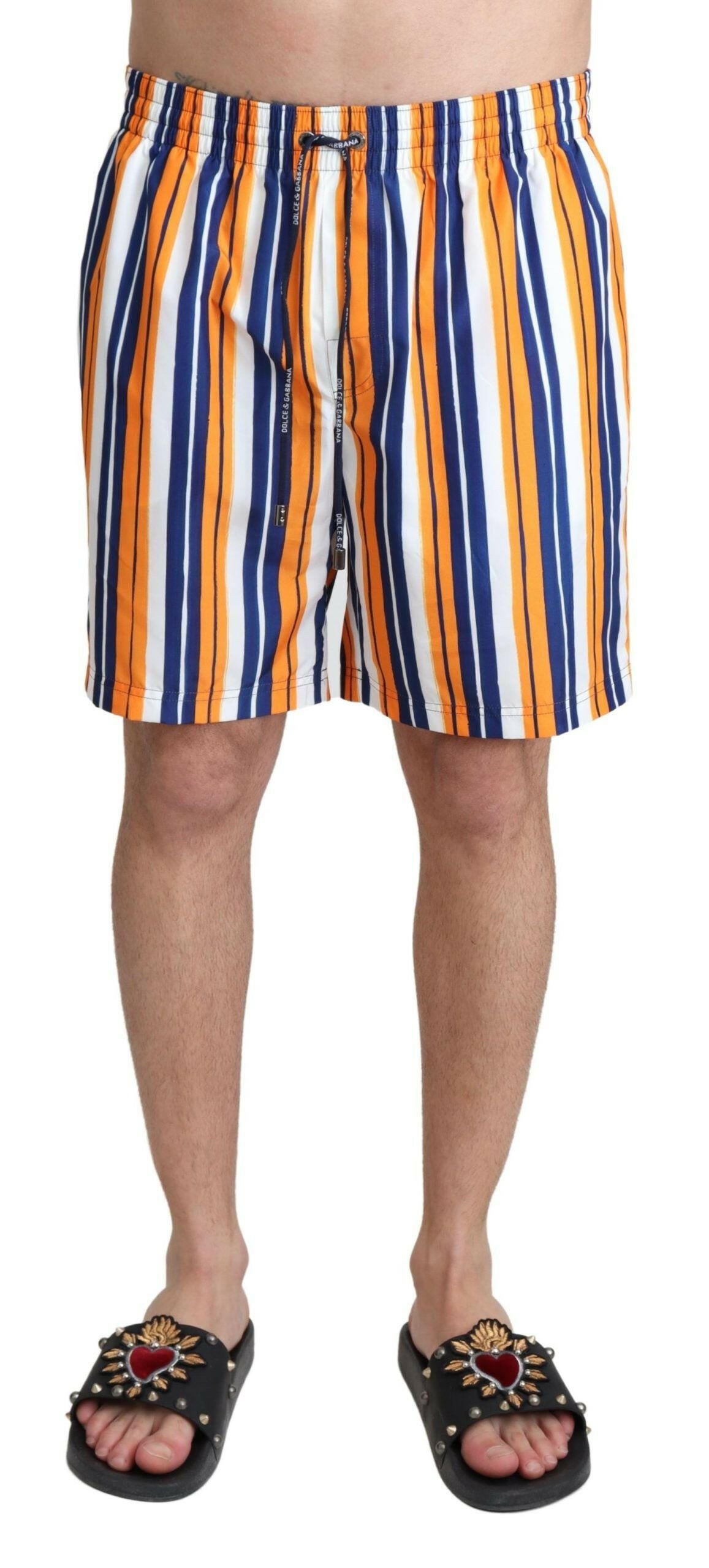 Dolce & Gabbana Multicolor Striped Beachwear Swimshorts -   -  Dolce & Gabbana.