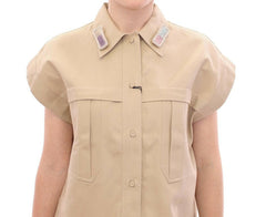 Andrea Incontri Beige Sleeveless Blouse Top -   -  Andrea Incontri.