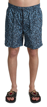 Dolce & Gabbana Blue Patterned Print Beachwear Shorts Swimwear -   -  Dolce & Gabbana.