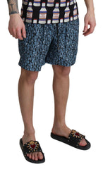 Dolce & Gabbana Blue Patterned Print Beachwear Shorts Swimwear -   -  Dolce & Gabbana.
