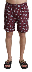 Dolce & Gabbana Maroon Hats Print Beachwear Shorts Swimwear -   -  Dolce & Gabbana.