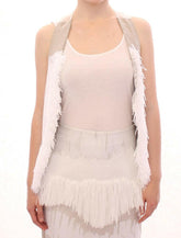 Arzu Kaprol White Lashes Open Back Vest Jacket -   -  Arzu Kaprol.