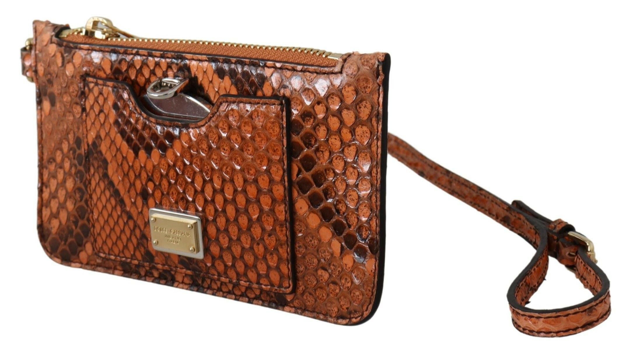Dolce & Gabbana Brown Leather Coin Purse Wristlet Mirror AGNESE Wallet -   -  Dolce & Gabbana. Dolce & Gabbana Brown Leather Coin Purse Wristlet Mirror AGNESE Wallet -   -  Dolce & Gabbana.