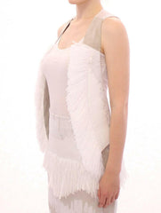 Arzu Kaprol White Lashes Open Back Vest Jacket -   -  Arzu Kaprol.