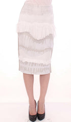 Arzu Kaprol White Acrylic Straight Pencil Skirt -   -  Arzu Kaprol.