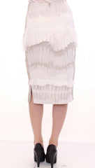 Arzu Kaprol White Acrylic Straight Pencil Skirt -   -  Arzu Kaprol.