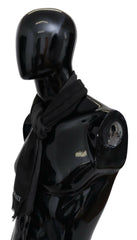 Missoni Gray Wool Unisex Neck Wrap Shawl Fringes Logo Scarf -   -  Missoni.