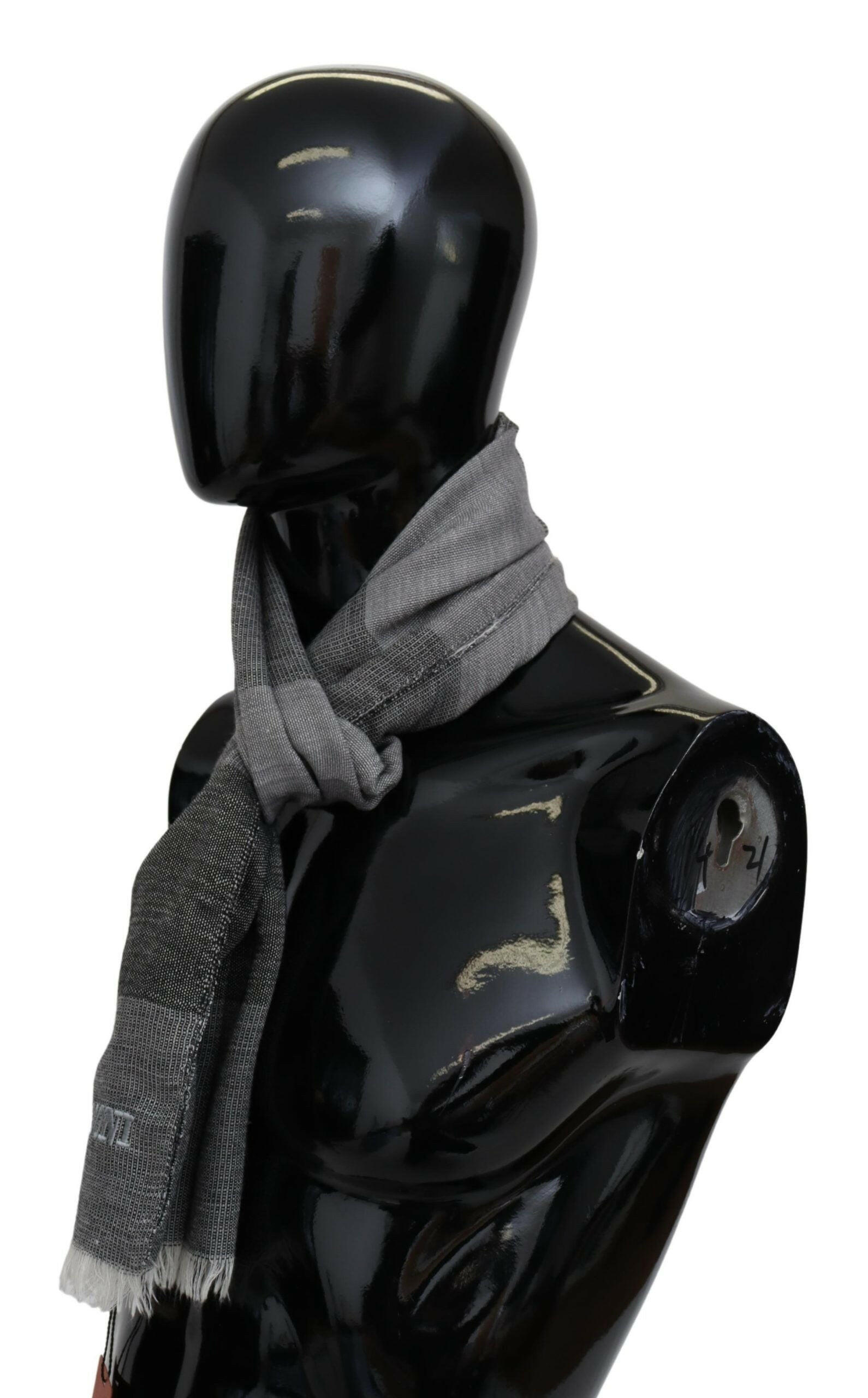 Missoni Gray Striped Wool Unisex Neck Wrap Fringes Scarf -   -  Missoni. Missoni Gray Striped Wool Unisex Neck Wrap Fringes Scarf -   -  Missoni.