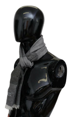 Missoni Gray Striped Wool Unisex Neck Wrap Fringes Scarf -   -  Missoni.