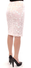 Koonhor White Sequined Straight Pencil Skirt -   -  Koonhor.