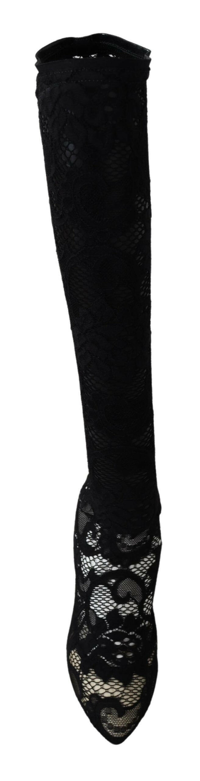 Dolce & Gabbana Black Taormina Lace Socks Boots Shoes Pumps -   -  Dolce & Gabbana. Dolce & Gabbana Black Taormina Lace Socks Boots Shoes Pumps -   -  Dolce & Gabbana.