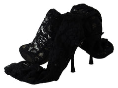 Dolce & Gabbana Black Taormina Lace Socks Boots Shoes Pumps -   -  Dolce & Gabbana.