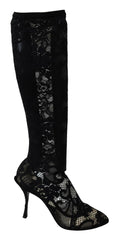 Dolce & Gabbana Black Taormina Lace Socks Boots Shoes Pumps -   -  Dolce & Gabbana.