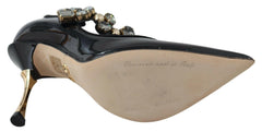 Dolce & Gabbana Black Leather Crystal Shoes Mary Jane Pumps -   -  Dolce & Gabbana.