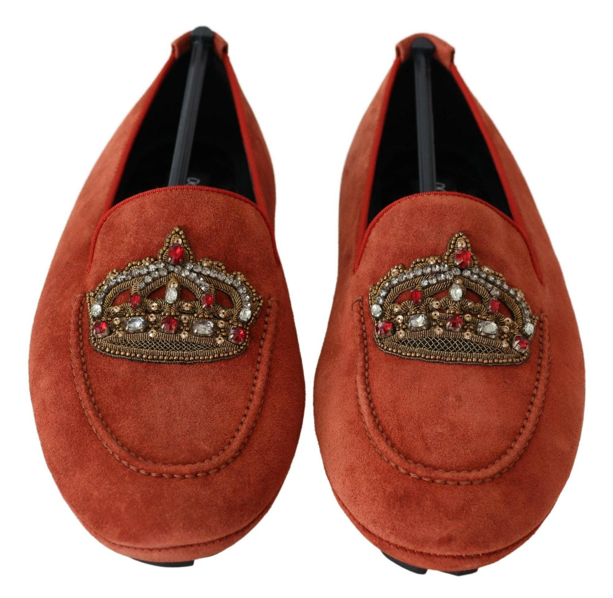 Dolce & Gabbana Orange Leather Crystal Crown  Loafers Shoes -   -  Dolce & Gabbana. Dolce & Gabbana Orange Leather Crystal Crown  Loafers Shoes -   -  Dolce & Gabbana.