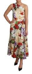 Dolce & Gabbana Print Silk Stretch One Shoulder Dress Floral -   -  Dolce & Gabbana.