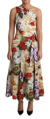 Dolce & Gabbana Print Silk Stretch One Shoulder Dress Floral -   -  Dolce & Gabbana.