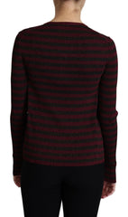 Dolce & Gabbana Black Red Striped Viscose Cardigan Sweater -   -  Dolce & Gabbana.
