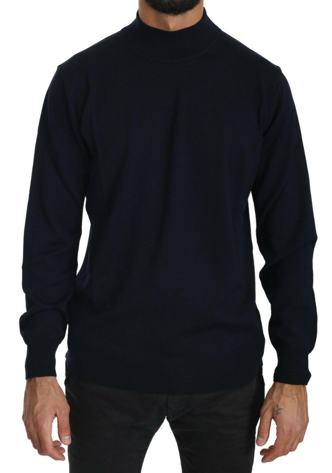 MILA SCHÖN Dark Blue Crewneck Pullover 100% Wool Sweater -   -  MILA SCHÖN.
