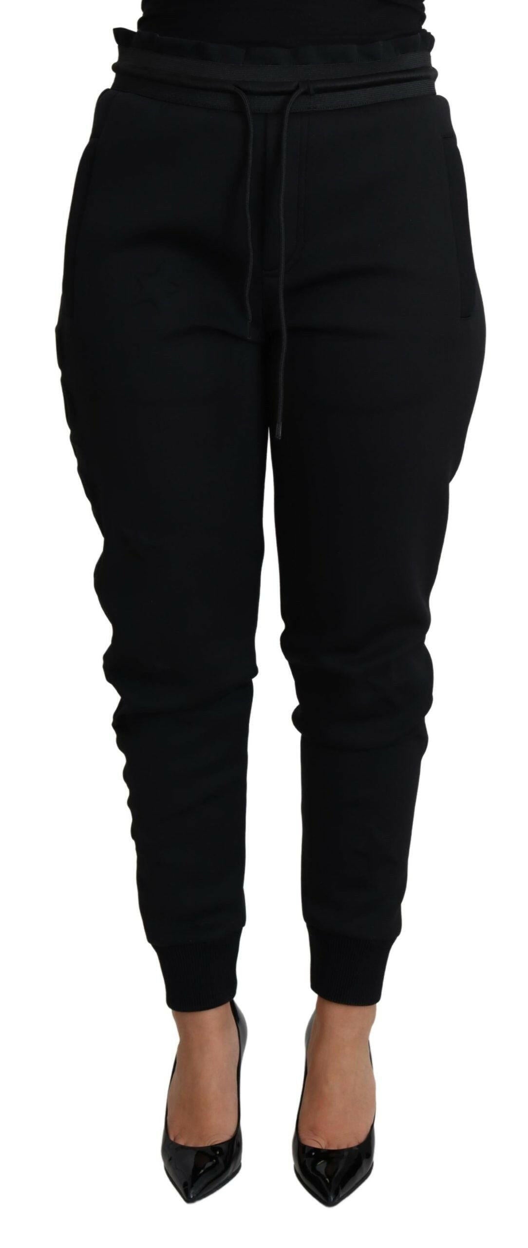 Dolce & Gabbana Black Polyester Neoprene Jogger Trouser Pants - - Dolce & Gabbana.
