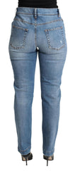 Dolce & Gabbana Blue Tattered Skinny Denim Cotton Blend Jeans -   -  Dolce & Gabbana.