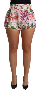 Dolce & Gabbana Pink Cotton Floral Print Hot Pants Short -   -  Dolce & Gabbana.