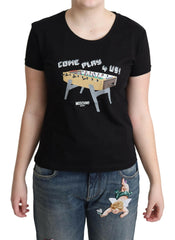 Moschino Black Cotton Come Play 4 Us Print Tops T-shirt -   -  Moschino.