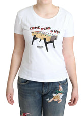 Moschino White Cotton Come Play 4 Us Print Tops T-shirt -   -  Moschino.
