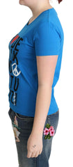 Moschino Blue Cotton Alphabet Letter Print Tops -   -  Moschino.