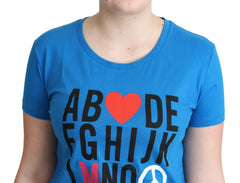 Moschino Blue Cotton Alphabet Letter Print Tops -   -  Moschino.