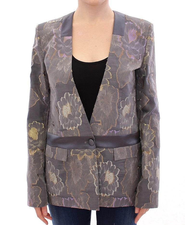 Roberto Fragata Multicolor Silk Floral Cotton Blazer - - Roberto Fragata.