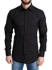 Dolce & Gabbana Black Cotton Blend Formal Dress Shirt -   -  Dolce & Gabbana.