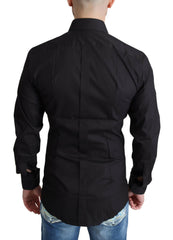Dolce & Gabbana Black Cotton Blend Formal Dress Shirt -   -  Dolce & Gabbana.