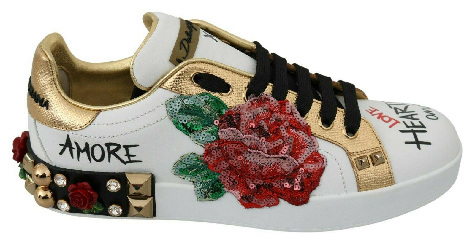 Dolce & Gabbana White Roses Sequined Crystal Womens Sneakers Shoes -   -  Dolce & Gabbana. Dolce & Gabbana White Roses Sequined Crystal Womens Sneakers Shoes -   -  Dolce & Gabbana.