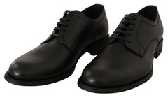 Dolce & Gabbana Black Leather Lace Up Mens Formal Derby Shoes -   -  Dolce & Gabbana.
