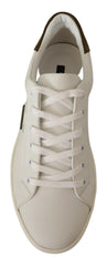 Dolce & Gabbana White Suede Leather Mens Low Tops Sneakers -   -  Dolce & Gabbana.