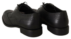 Dolce & Gabbana Black Leather Oxford Wingtip Formal Dress Shoes -   -  Dolce & Gabbana.
