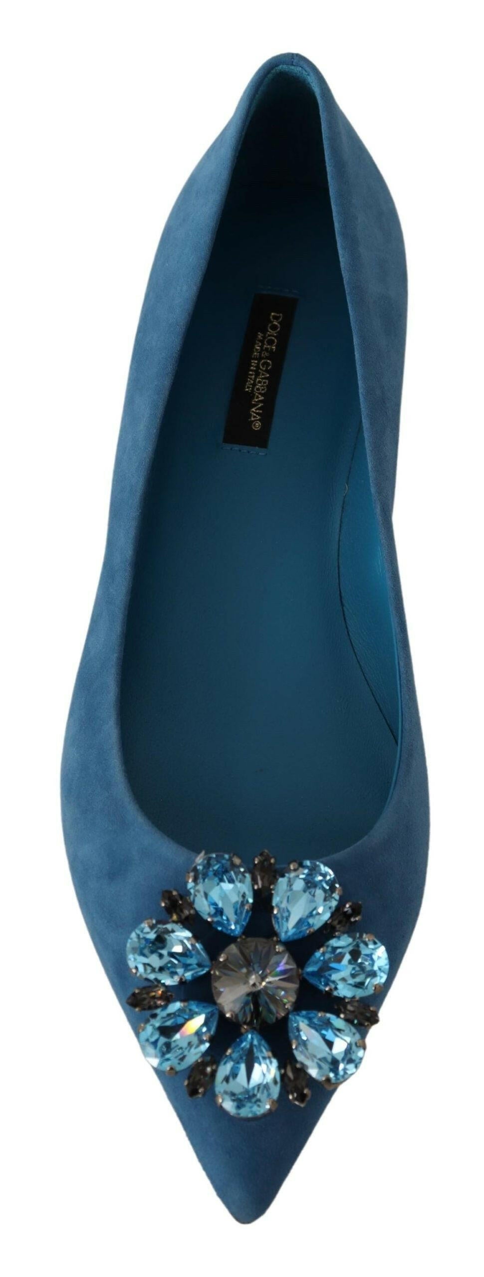 Dolce & Gabbana Blue Suede Crystals Loafers Flats Shoes -   -  Dolce & Gabbana. Dolce & Gabbana Blue Suede Crystals Loafers Flats Shoes -   -  Dolce & Gabbana.
