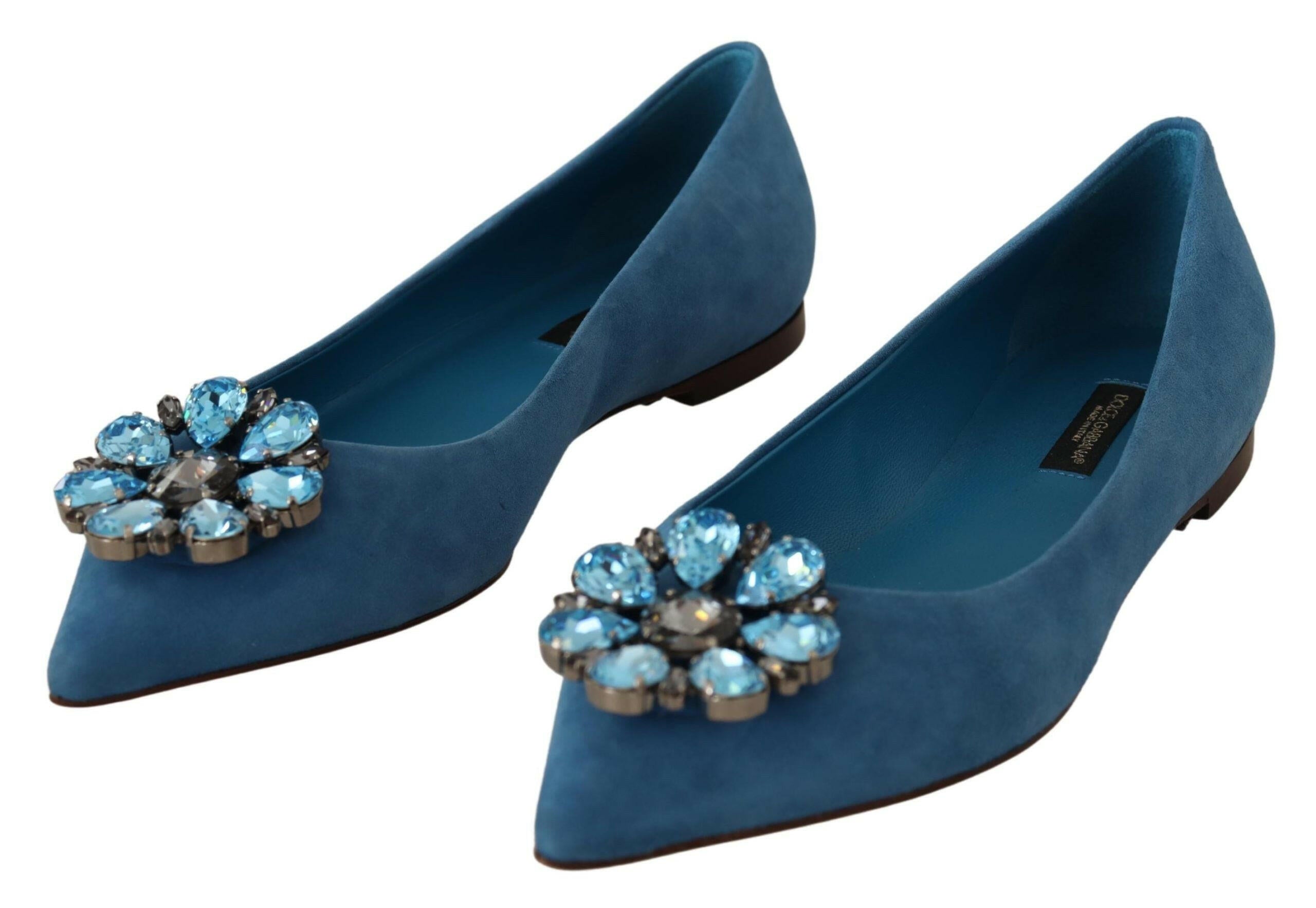 Dolce & Gabbana Blue Suede Crystals Loafers Flats Shoes -   -  Dolce & Gabbana. Dolce & Gabbana Blue Suede Crystals Loafers Flats Shoes -   -  Dolce & Gabbana.
