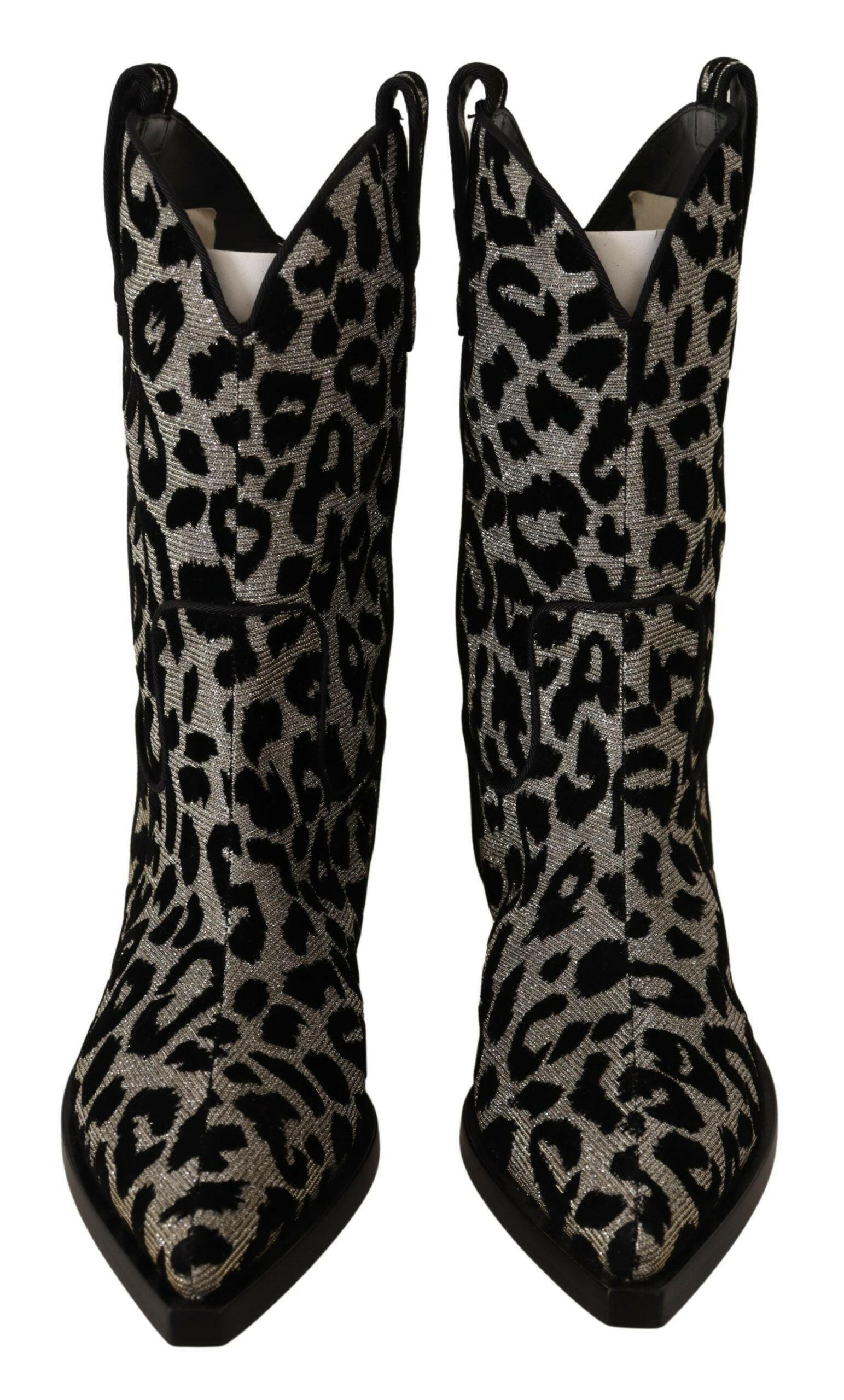 Dolce & Gabbana Gray Black Leopard Cowboy Boots Shoes -   -  Dolce & Gabbana. Dolce & Gabbana Gray Black Leopard Cowboy Boots Shoes -   -  Dolce & Gabbana.