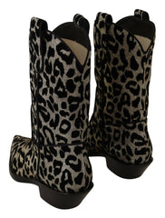 Dolce & Gabbana Gray Black Leopard Cowboy Boots Shoes -   -  Dolce & Gabbana.