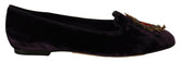 Dolce & Gabbana Purple Velvet DG Heart Loafers Flats Shoes -   -  Dolce & Gabbana.