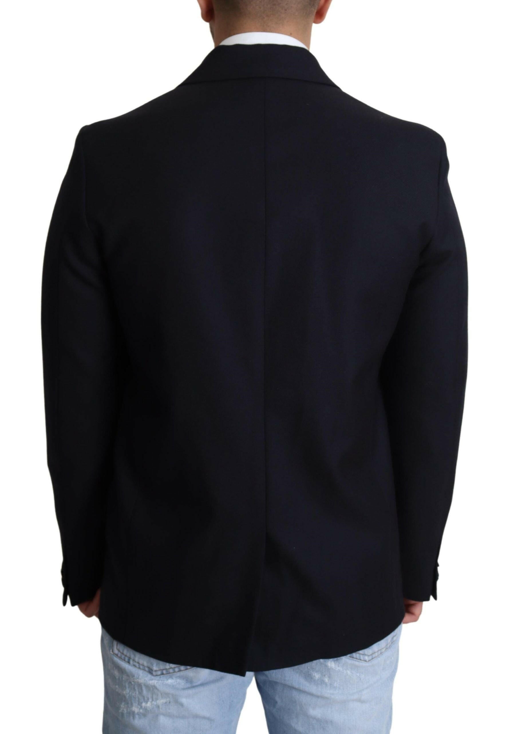 Dolce & Gabbana Dark Blue Wool Single Breasted Coat Jacket -   -  Dolce & Gabbana. Dolce & Gabbana Dark Blue Wool Single Breasted Coat Jacket -   -  Dolce & Gabbana.