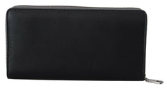 Dolce & Gabbana Black Zip Around Continental Clutch Leather Wallet -  Leather Wallet for Men -  Dolce & Gabbana.