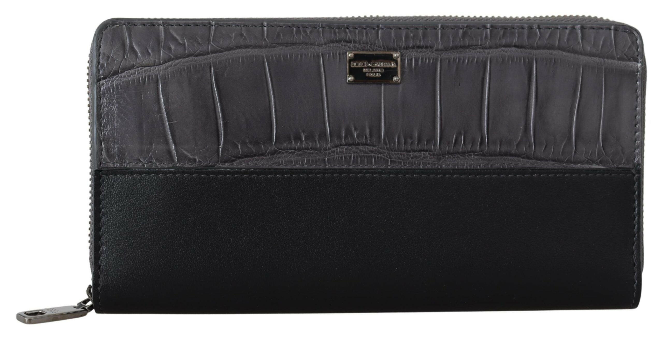 Dolce & Gabbana Black Zip Around Continental Clutch Leather Wallet -  Leather Wallet for Men -  Dolce & Gabbana.