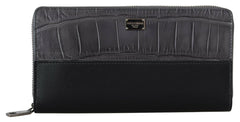Dolce & Gabbana Black Zip Around Continental Clutch Leather Wallet -  Leather Wallet for Men -  Dolce & Gabbana.