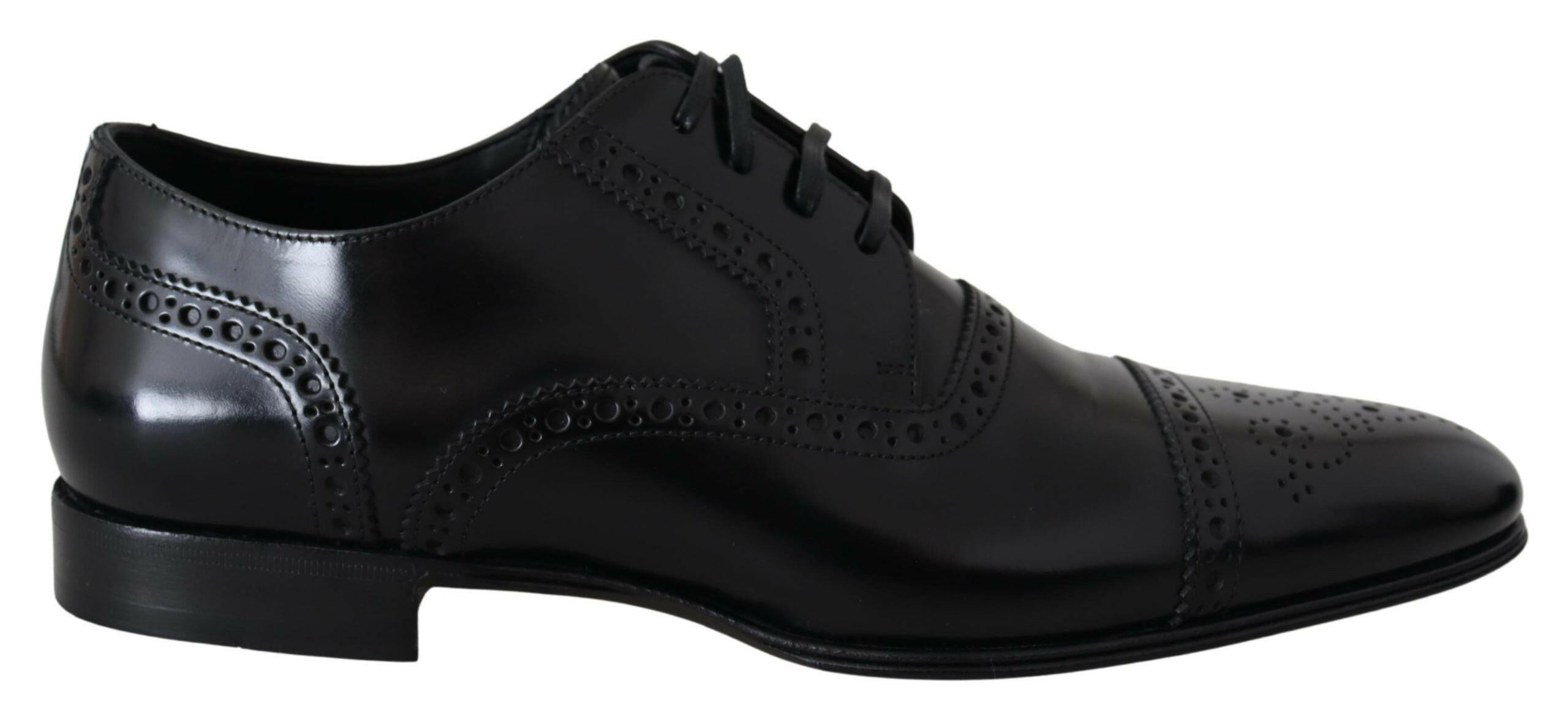 Dolce & Gabbana Black Leather Men Derby Formal Loafers Shoes -   -  Dolce & Gabbana.