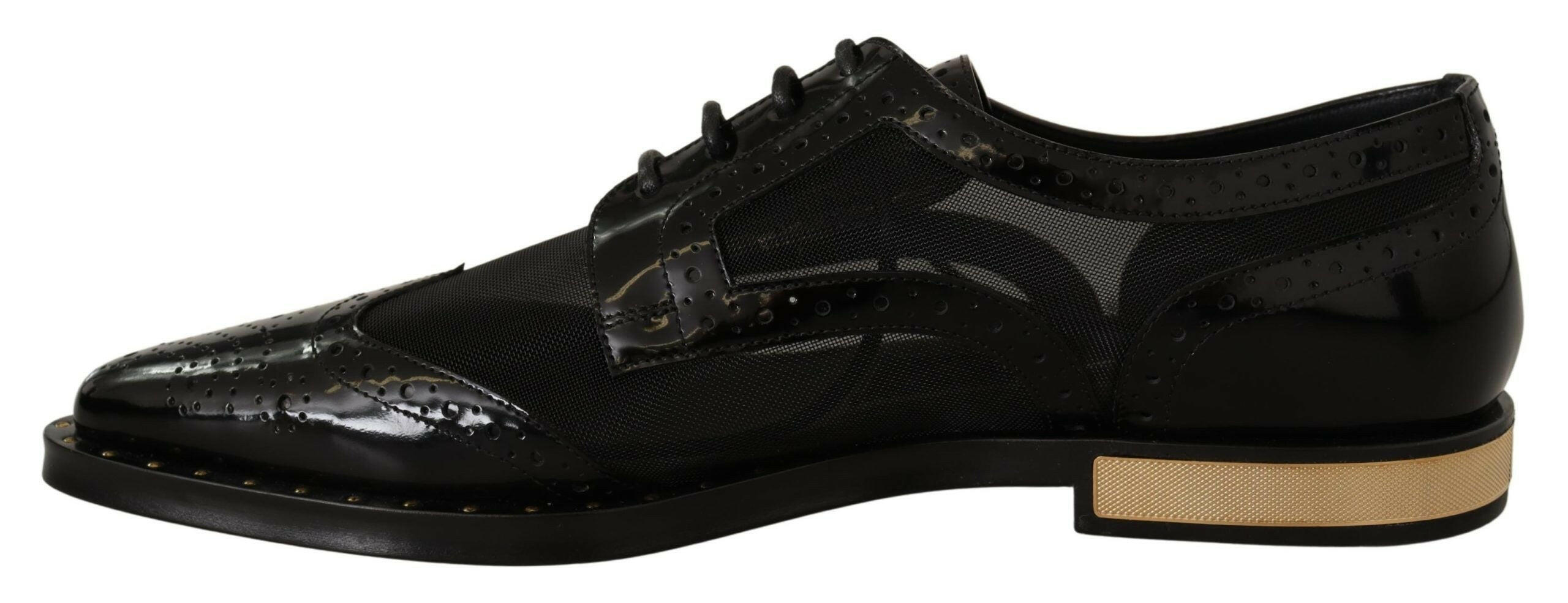 Dolce & Gabbana Black Leather Broques Sheer Wingtip Shoes -   -  Dolce & Gabbana. Dolce & Gabbana Black Leather Broques Sheer Wingtip Shoes -   -  Dolce & Gabbana.