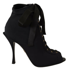 Dolce & Gabbana Black Stretch Short Ankle Boots Shoes -   -  Dolce & Gabbana.